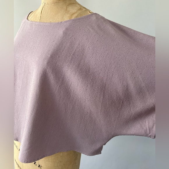 Jamie and the Jones Blank Canvas Top Petal Lavender Purple Raw Silk Drape Small - Picture 6 of 15